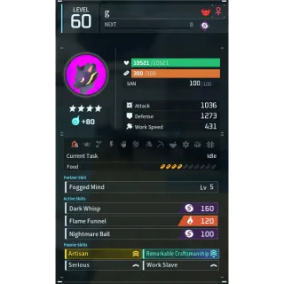 kitsun noct godroll (worker) pal palworld