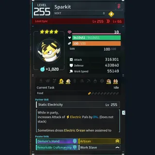 Palworld: Modded Sparkit godroll (worker) pal Pals | Pal World | Pals