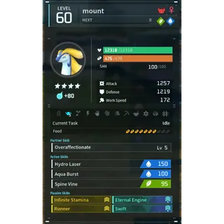 Broncherry aqua  mount palworld (mount)(god-roll) Palworld