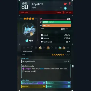 Max Legit Cryolinx god-roll (glider/transport/full-speed mount)