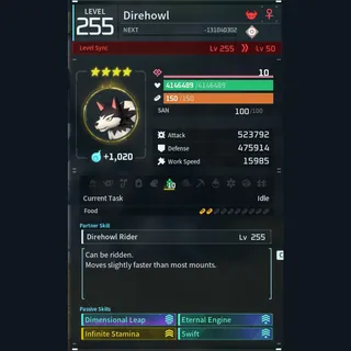 Modded Direhowl god-roll (mount)