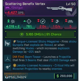 GROLL scattering benefix vertex (beam tosser)(corr) level 50