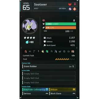 sootseer (worker)(god-roll) Palworld