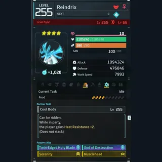Palworld: Modded Reindrix godroll (attacker) pal Pals | Pal World | Pals