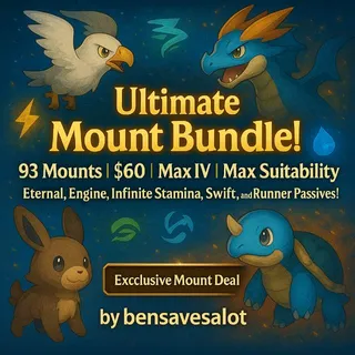 Palworld: 🔥 Ultimate Mount Bundle — 93 Mounts | Max IV | best | Pal World | Pals