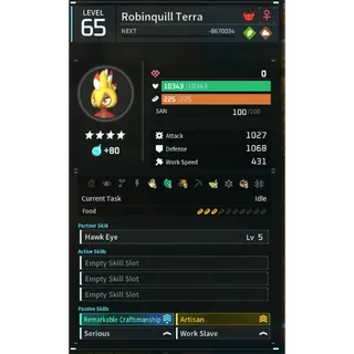 Robinquill Terra (worker)(god-roll) Palworld