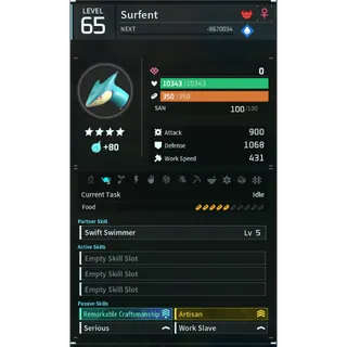 Palworld: surfent (worker)(god-roll) | Pal World | Pals