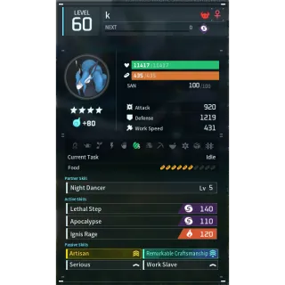 starryon godroll (worker) pal palworld