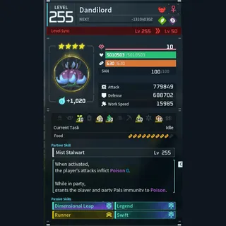 Modded Dandilord god-roll (glider/transport/full-speed mount)