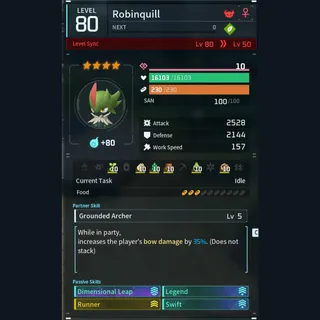 Max Legit Robinquill god-roll (glider/transport/full-speed mount)