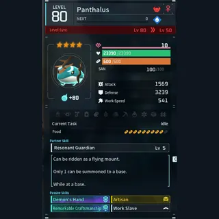 Max Legit Panthalus god-roll (worker)