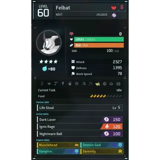 Palworld: Felbat godroll (attacker) pal Pals | Pal World | Pals