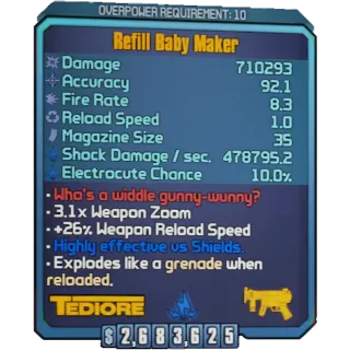 borderlands 2: Baby Maker (Xbox/PC) (adjustable level) 