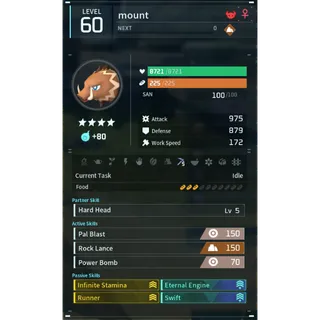 Rushroar  mount palworld (mount)(god-roll) Palworld