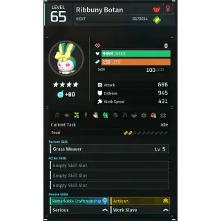ribunny botan (worker)(god-roll) Palworld