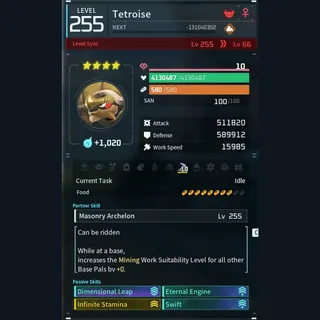 Palworld: Modded Tetroise godroll (mount) pal Pals | Pal World | Pals