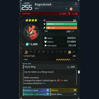 Palworld: Modded Ragnahawk godroll (worker) pal Pals | Pal World | Pals