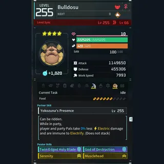 Palworld: Modded Bulldosu godroll (attacker) pal Pals | Pal World | Pals