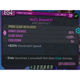 borderlands 3 speed demon items