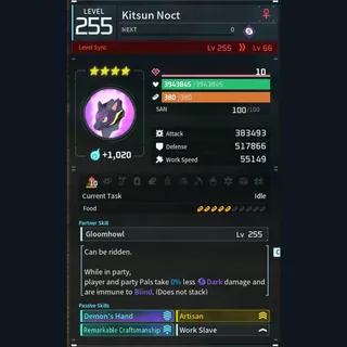 Palworld: Modded Kitsun godroll (worker) pal Pals | Pal World | Pals