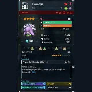 Max Legit Prunelia god-roll (worker)
