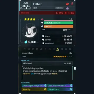 Palworld: Modded Felbat godroll (attacker) pal Pals | Pal World | Pals