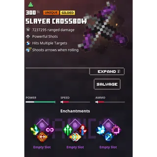 minecraft dungeons:  slayer crossbow