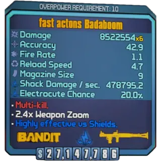 borderlands 2: Badaboom (Xbox/PC) (adjustable level) (adjustable element)