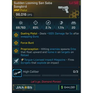 modded crazy songbird over 90k dps 