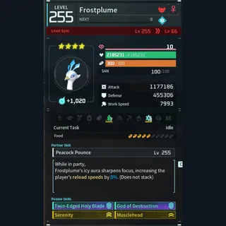 Palworld: Modded Frostplume godroll (attacker) pal Pals | Pal World | Pals