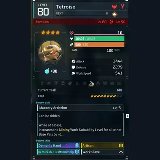 Max Legit Tetroise god-roll (worker)