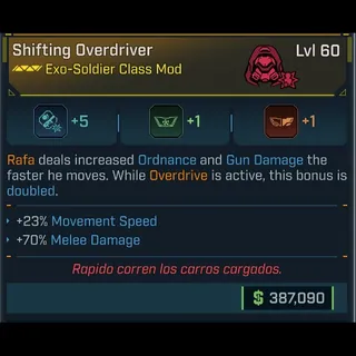 Borderlands 4: Overdriver God-Roll level 60 | BL4 | Borderlands
