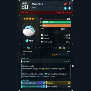 Max Legit Munchill god-roll (worker)