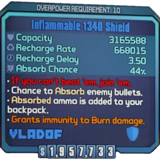 Borderlands 2 : 1340 Shield any level or OP LEVEL 1-10 (XBOX/PC)