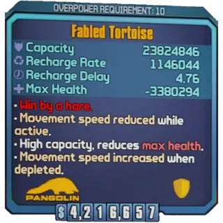Borderlands 2 : Fabled Tortoise any level or OP LEVEL 1-10 (XBOX/PC)