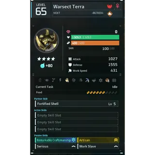 Palworld: warsect terra (worker)(god-roll) | Pal World | Pals