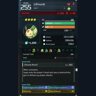 Palworld: Modded Lifmunk godroll (attacker) pal Pals | Pal World | Pals