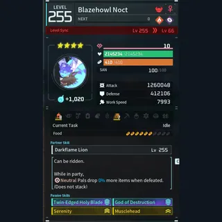 Palworld: Modded Blazehowl godroll (attacker) pal Pals | Pal World | Pals