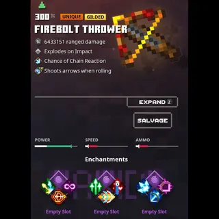 minecraft dungeons:  firebolt thrower