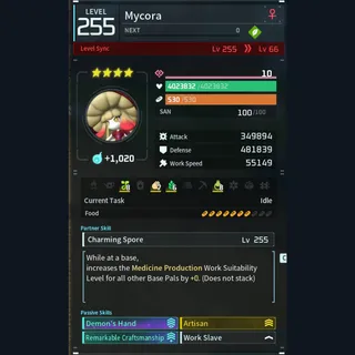 Palworld: Modded Mycora godroll (worker) pal Pals | Pal World | Pals