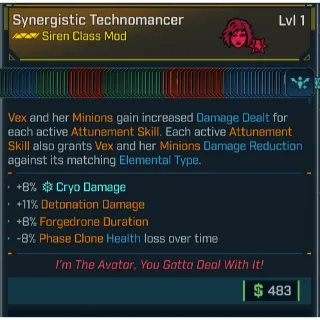 modded level 1 vex (every skill god mod) class mod