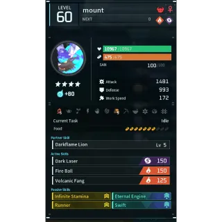 Palworld: pyrin noct mount (mount)(god-roll) | Pal World | Pals