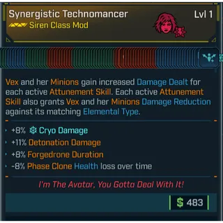 modded level 1 vex (every skill god mod) class mod