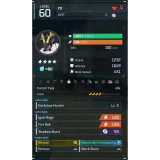 Palworld: incineram noct godroll (worker) pal | Pal World | Pals