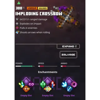 minecraft dungeons:  imploding crossbow