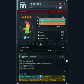 Max Legit Tocotoco god-roll (booster)