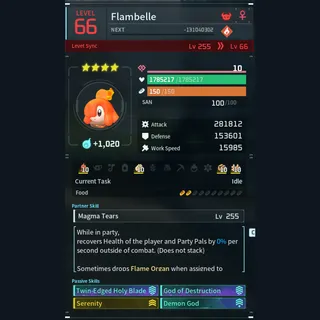 Palworld: Modded Flambelle godroll (attacker) pal Pals | Pal World | Pals