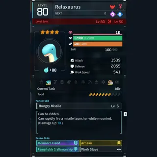 Max Legit Relaxaurus god-roll (worker)