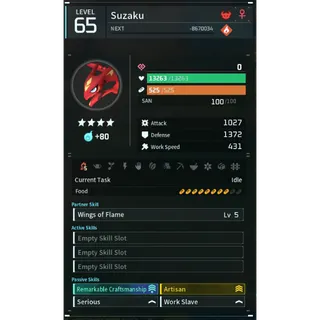 Palworld: suzaku (worker)(god-roll) | Pal World | Pals