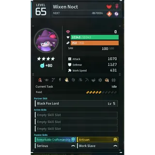 Palworld: wixen noct (worker)(god-roll) | Pal World | Pals